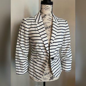 Navy Blue Striped Blazer